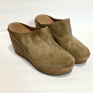 Antelope Brown Wedge Mules size 40